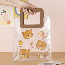 Gift bag transparent portable pvc packaging cute ins high grade plastic gift box big and small hand gift shopping bag