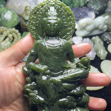 観音菩薩の和田玉の置物 和田玉观音摆件-和田玉观音摆件促销价格、和田玉观音摆件品牌- 淘宝