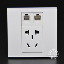 86 type computer telephone power outlet two-hole network cable telephone voice two-three plug five-hole power panel