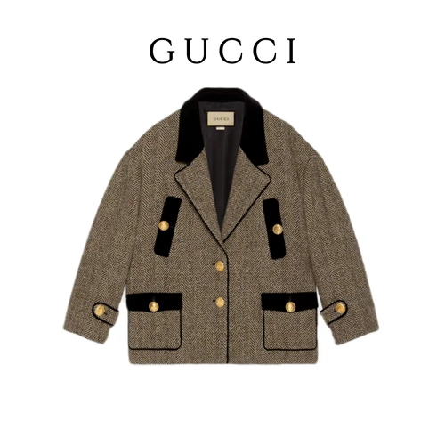 Gucci, демисезонная ретро куртка для отдыха, свободный крой