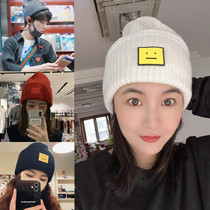 Acne Studios Square Smiley Face LOGO LOGO Wool Knitted Couple Hats Men and Women
