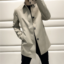 The style is awe-inspiring wearing a style thin cotton slim lapel long windbreaker coat man C1672