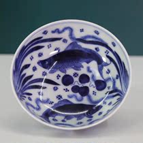 Zhichun kiln blue and white fish fish algae pattern (Pisces) Puer Cup Single Cup (Hua Yixuan)