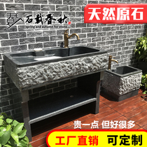 Natural marble pool Outdoor stone laundry pool Stone wash basin Outdoor laundry table Integrated courtyard sink