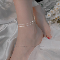 Z Miss double anklet female summer sterling silver anklet female 2021 New Tide simple temperament Lady Foot chain ankle chain