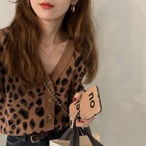 Eye-sucking BAO WEN knitted cardigan loose European and American V-neck jacket with long sleeve coat 2021 New sweater women