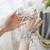 Flower also new wedding groom word brooch bride wrist flower beautiful blue theme groomsman bridesmaid corset