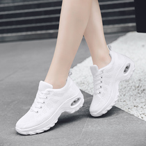  Yang Lipings new spring mesh mens ghost dance shoes womens square dance shoes white soft-soled mid-heel breathable fitness shoes