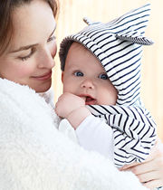 Spot French small sailing baby spring and autumn cloak baby sandwich on both sides wear classic striped cloak