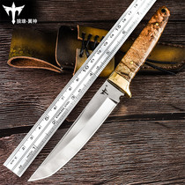 Wolf outdoor knife geometric knife tritium knife portable knife self-defense military knife tactical D2 steel short field straight knife