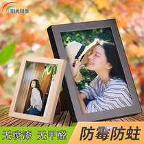 Solid solid wood new other wooden creative 7 inch 6 inch 8 inch table retro family wall hanging photo frame picture frame