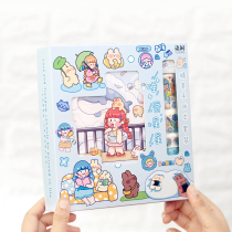 Stationery set gift box June 1 Childrens Day gift hand Account Book tool materials full set of cute Primary School students hand account book