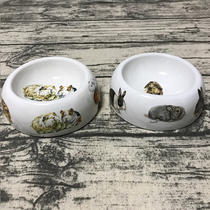 Rabbit Bowl Eating Basin Rabbit ceramic Rabbit Grain Bowl Long Ear Rabbit food Basin Dutch Pork Bowls Dragon Cat Guinea Pig Squirrel Rabbit Feed Bowl