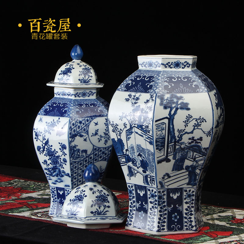 [$74.40] Jingdezhen Ceramics Ancient Chinese General's Cans, Vases