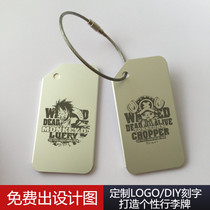  (One piece)Original Christmas aluminum alloy luggage custom boarding pass cartoon luggage tag suitcase