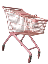 Large pink supermarket shopping cart adult cart Net celebrity photo props Photo studio photographer used to buy a car double layer