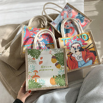 ins Hanfeng canvas bag female summer niche 2021 New Japanese small bag students with rice box tote bag