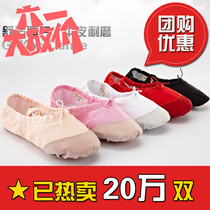 Dance shoes children Womens soft bottom practice shoes adult boys and girls dancing body Classical cat claws red black and white ballet