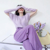 Early spring European goods Dont make it to Hong Kong Wind Small Ocean Dress Superior Sister Fried Street Famous and Fragrant Breeze Purple Two Suit Women