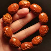  Wen play olive core carving jujube hand string vegetarian string vegetarian core Old oil core boutique mens and womens bracelet necklace