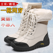 Northeast outdoor minus 40 degrees snow boots women waterproof non-slip high cotton shoes winter Martin boots women plus velvet warm