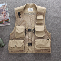 Summer mesh photography vest Director vest Multi-pocket casual fishing Quick-drying Thin breathable unisex