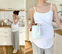 South Korea 2021 Spring Summer New solid color cotton big elastic slim Joker back with chest pad pregnant woman sling