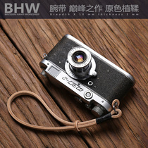 (BHW)Camera Wrist strap Vegetable tanned cowhide leather hand rope lanyard Micro single Fuji Sony Canon Leica