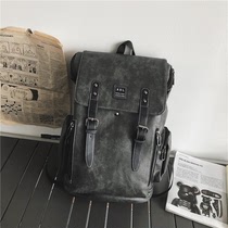 High-end sense 16-inch laptop bag soft PU leather large-capacity backpack mens 2020 retro fashion backpack