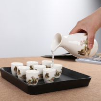 Ceramic wine glass set white wine glass small Hulk Japanese 9-piece antique split wine bottle wake up wine glass sake