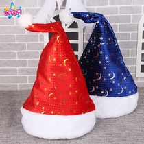 Christmas Hats Adults Head Accessories Children Kindergarten Creativity Small Gifts Plush Bright Pieces Stars Moon Santa Hats