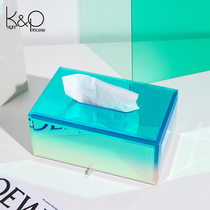 KP Nordic style light luxury tissue box bedroom desktop waterproof hotel commercial bathroom wipe high-value paper box