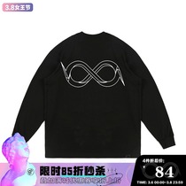 BIPOLAR base word pure color long sleeve black American street country tide card round neck undershirt fall t-shirt man