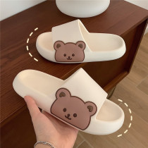 Thin slipper female summer Korean version of cute cartoon indoor and outdoor wear non-slip deodorant stepping on shit feeling thick-bottomed cool slippers