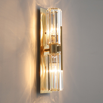  Postmodern crystal light luxury living room wall lamp wiring-free simple bedroom bedside lamp TV background wall aisle lamp