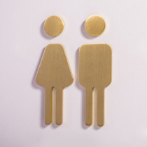 Brass toilet sign Nordic creative men's and women's toilet sign simple men's and women's toilet guide sign