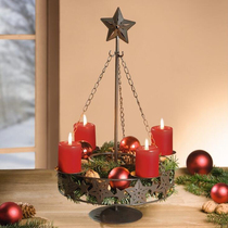 Island pull Wrought iron vintage Christmas five-pointed star candlestick candlestick Christmas star decorative window model room candle holder