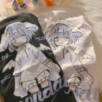 Dark curse angel Japanese two-dimensional jk printing anime long-sleeved T-shirt men and women ins couple student sweater