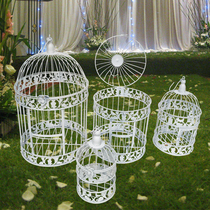 European-style wrought iron decorative birdcage window decoration white photography props large hotel wedding birdcage