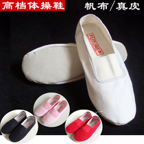 Gymnastics shoes Womens adult sports canvas shoes elastic band soft bottom childrens childrens dance shoes Student white shoes