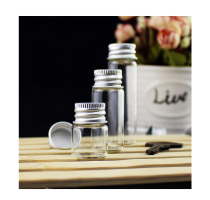 Mini aluminum lid transparent glass bottle container decorative utensils small storage jar seal small bottle sample empty bottle