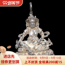 Sterling silver yellow wealth god pendant yellow Wealth God Buddha statue pendant rosary accessories pendant Crown body wear decoration