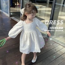 Childrens Spring and Autumn 2021 New Net red Korean princess dress girl foreign style Korean girl spring dress dress dress