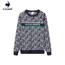 (A) Le Cock French Rooster 21 autumn new full printed warm round neck long sleeve woven pullover sweater