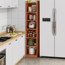 Clip-seam storage cabinet kitchen narrow cabinet refrigerator rack toilet gap cabinet wooden multi-layer narrow-seam storage cabinet