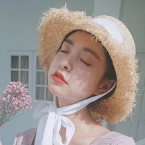 Han Style Wedding photography Photography Props Brigade Filming Exterior View Photo Beach Writing True Themed Fashion Meritocratic female sun-shading straw hat
