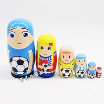 Six-Story player football Russian set doll educational wooden toy craft gift Valentines Day gift ornament