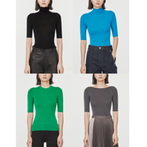 CHICJOC seamless full molding washable 120S wool high collar half height collar with middle sleeve bottom king