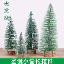 Mini Christmas tree snow pine ornaments ins Nordic style desktop decoration tree window decoration props