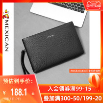 Scarecrow mens letter bag leather large capacity business leisure handbag fashion head layer cowhide hand bag tide
